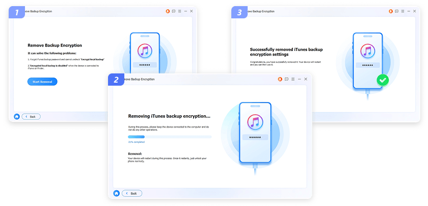 Remove Backup Encryption Settings
