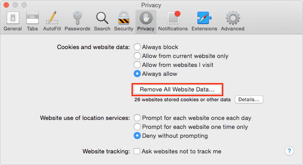 how to delete all but one cookie on chrome for mac