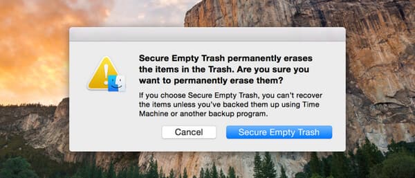 how to force secure empty trash mac