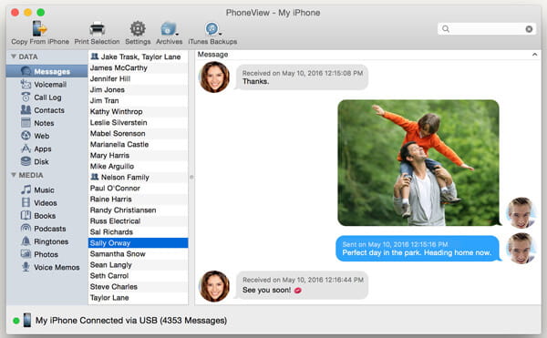 Download all text messages from iphone to mac