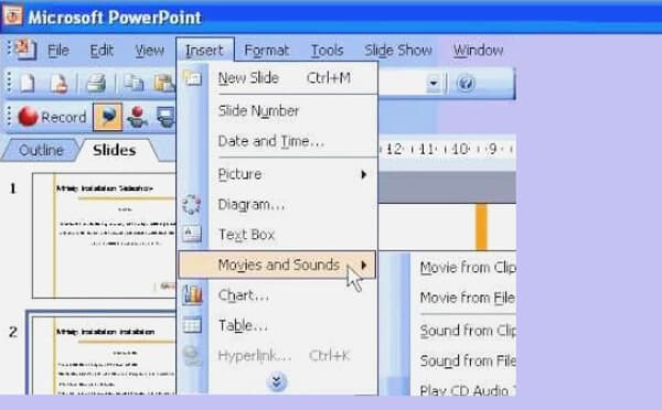 将音乐添加到PowerPoint 2007