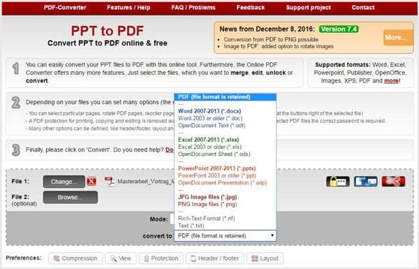 convert powerpoint a pdf