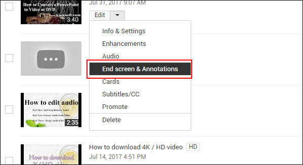 add annotations to youtube video