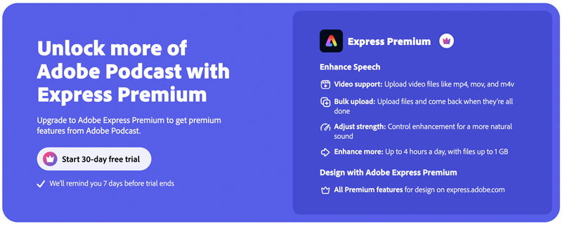 Adobe Voice Enhancer Free Trial Express Premium