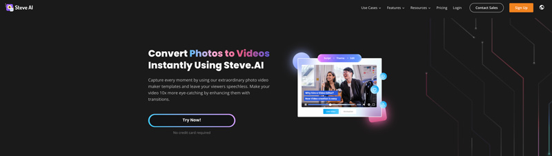 AI Photos to Videos Steve.AI