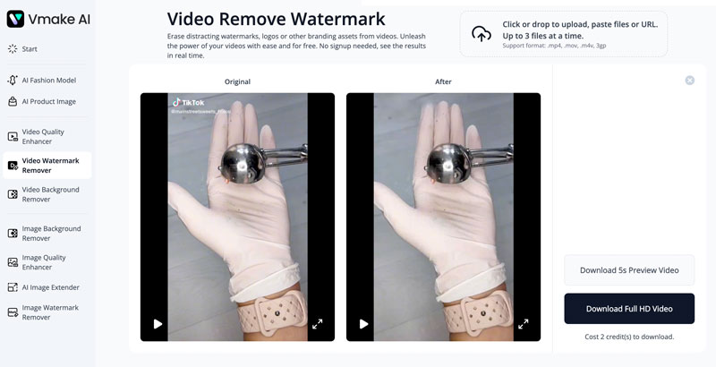 Vmake AI Remove Video Watermark Online