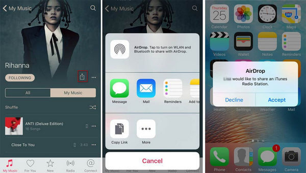 can you airdrop music from mac to iphone