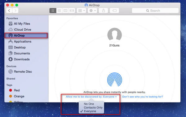 How to turn on airdrop for mac