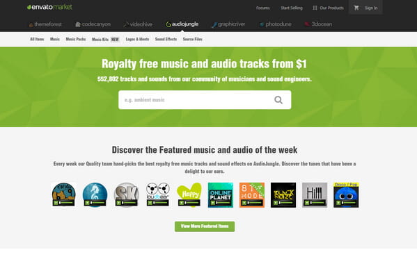 Top 6 Royalty-Free Music Sites for YouTube Videos - AudioJungle
