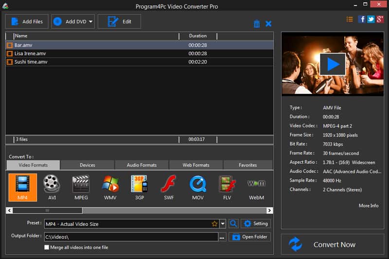 free online converting mp4 files to amv format