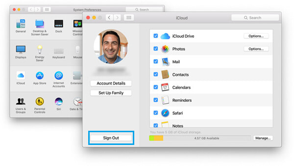 在Mac iCloud上更改iCloud帐户
