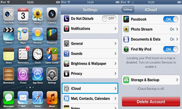 find my app switch icloud accounts