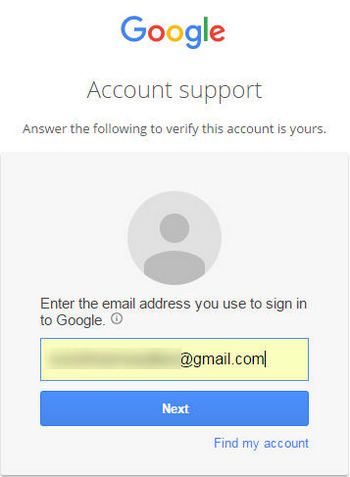 输入Gmail地址