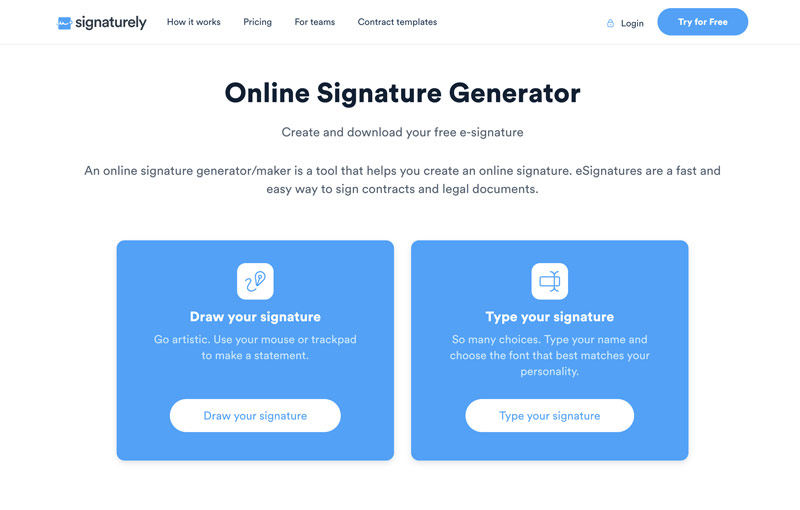 Signaturely Online Signature Generator