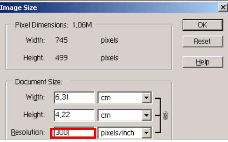 Change Resolution in Photoshop