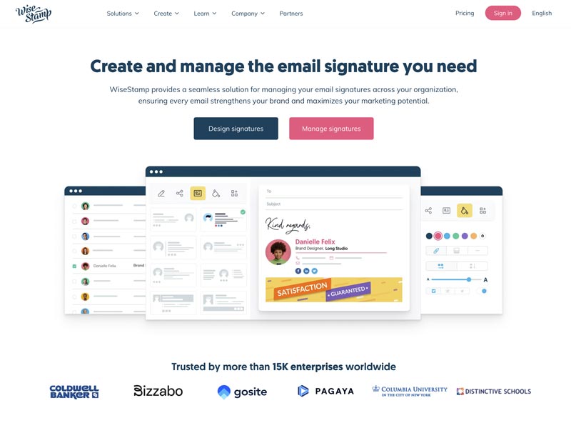 Wisestamp Create Manage Email Signature