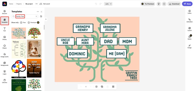 Modelli ed esempi di albero genealogico-Edraw