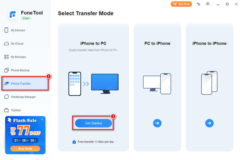 Fonetool Select iPhone to PC