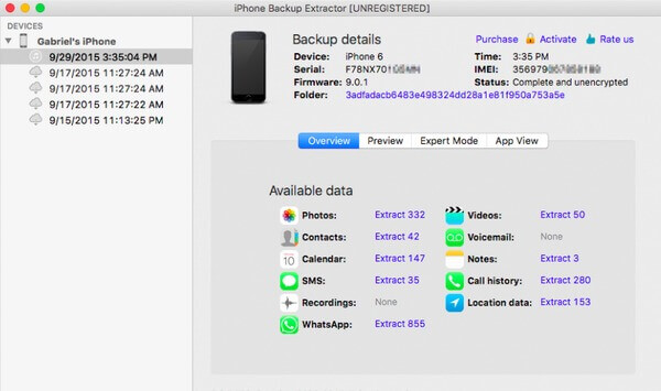 extract data from iphone backup