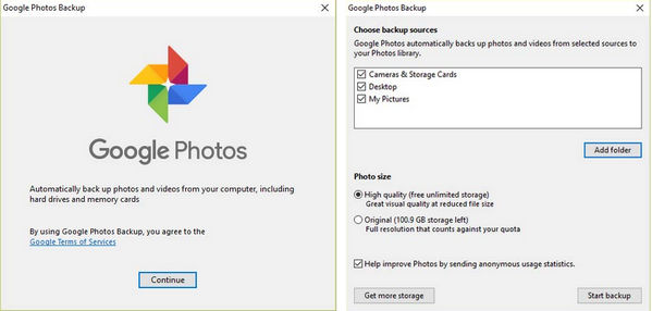 how to back up photos to google photos