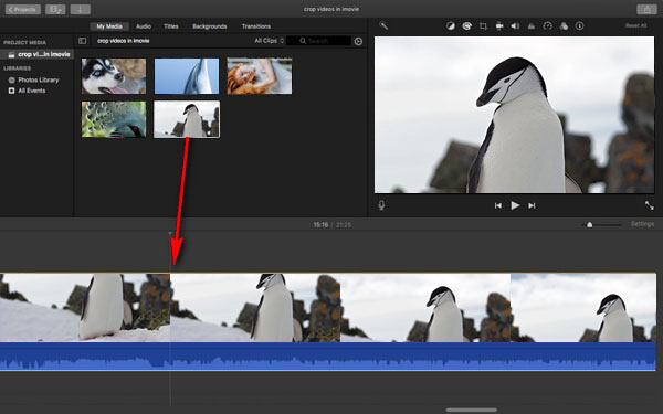how do i crop video in imovie