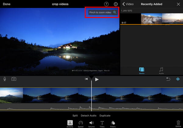 how to crop video in imovie iphone