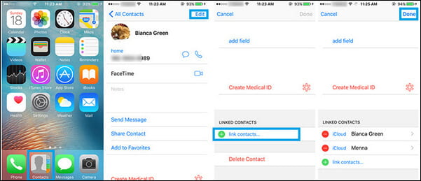 iphone merge duplicate contacts