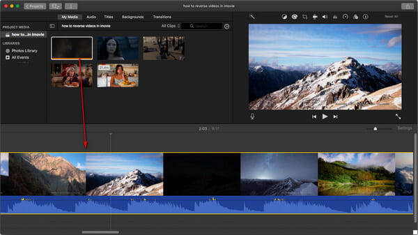 how to reverse a video imovie