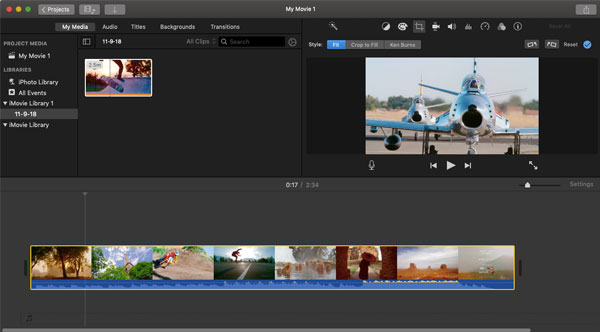 how to crop a video imovie
