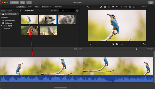 how to zoom in on imovie on mac
