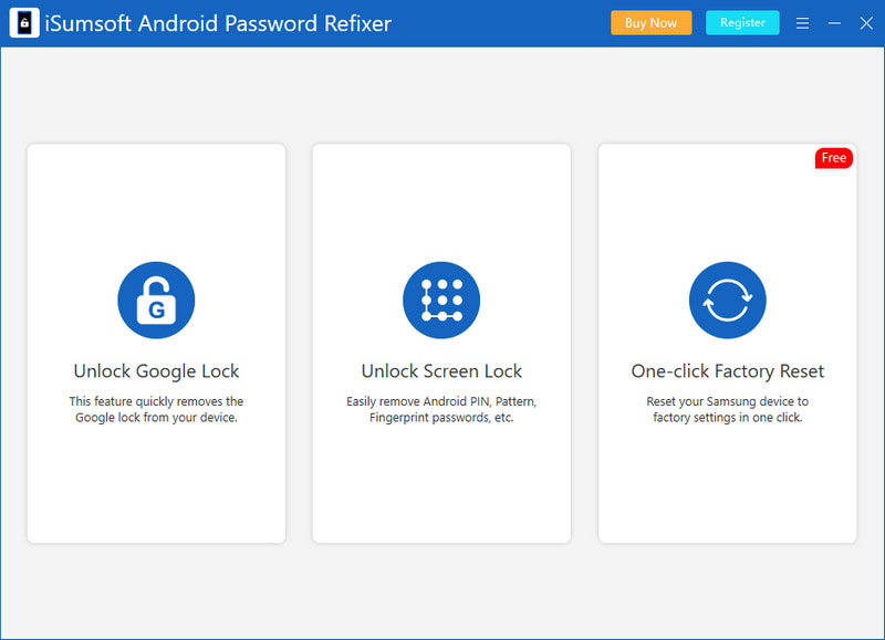 iSumsoft Android Password Refixer Interface