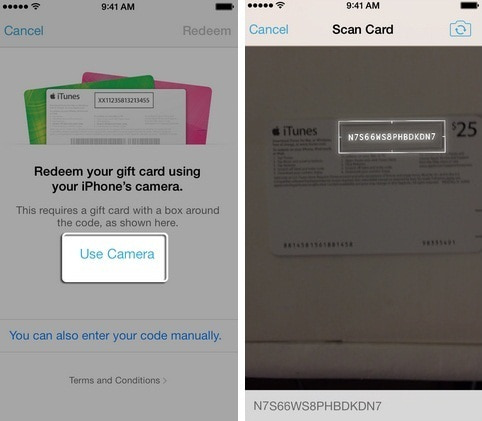 Redeem iTunes Gift Card via iPhone/iPad/iPod