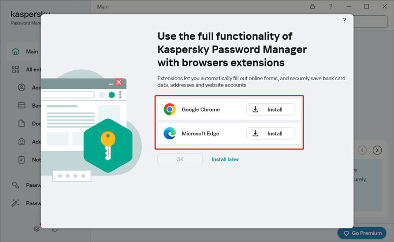kaspersky password manager extension