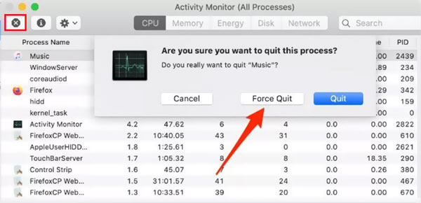 强制退出应用程序以降低 Mac CPU 使用率
