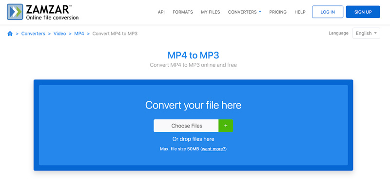 Zamzar 免费在线将 MP4 转换为 MP3