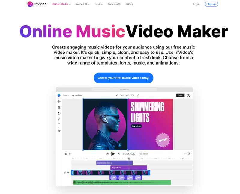 InVideo Online Music Video Maker