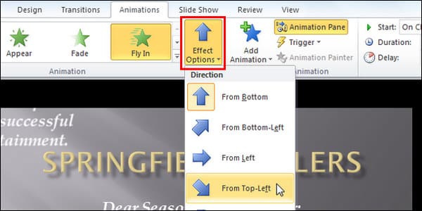 powerpoint add animation to slide