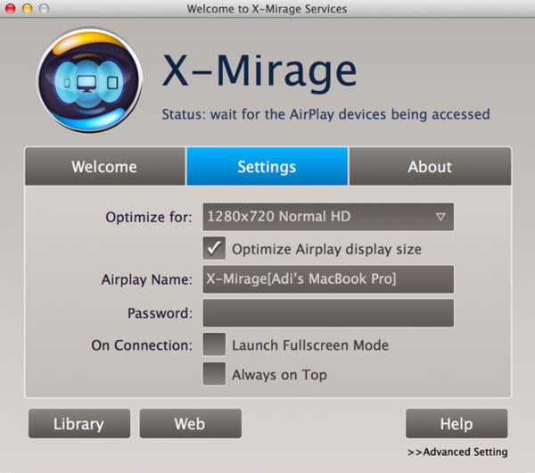 x mirage airplay connected but not working