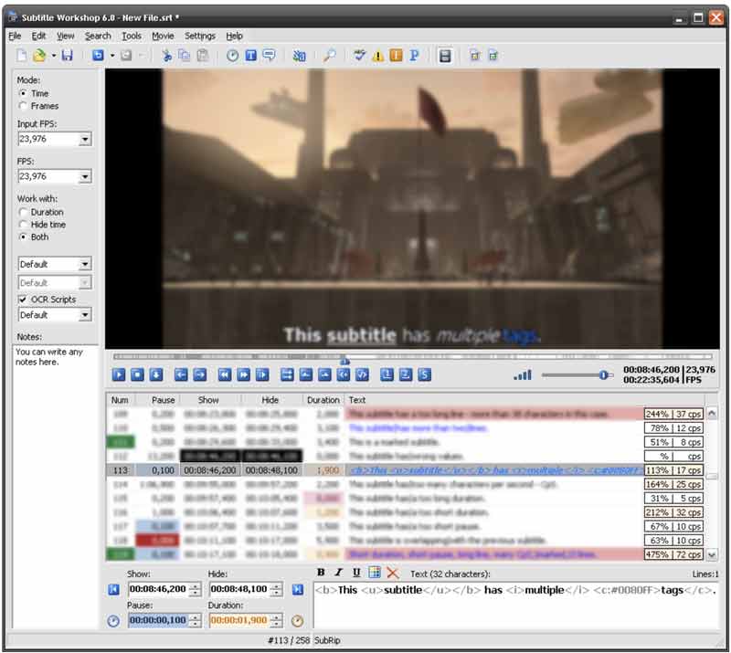 Subtitle Workshop Subtitle Editor