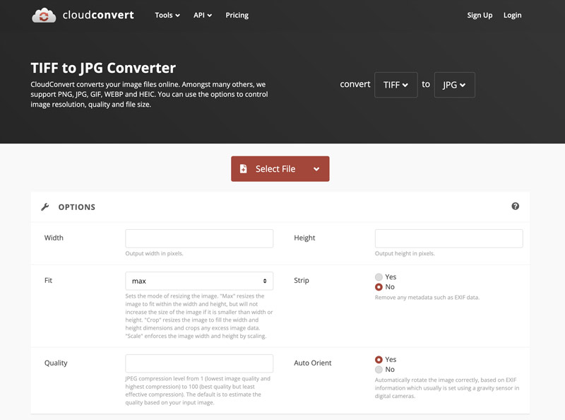 Cloudconvert Tiff to Jpg Converter Online