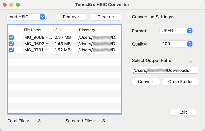 Use Tunesbro Heic Converter on Mac