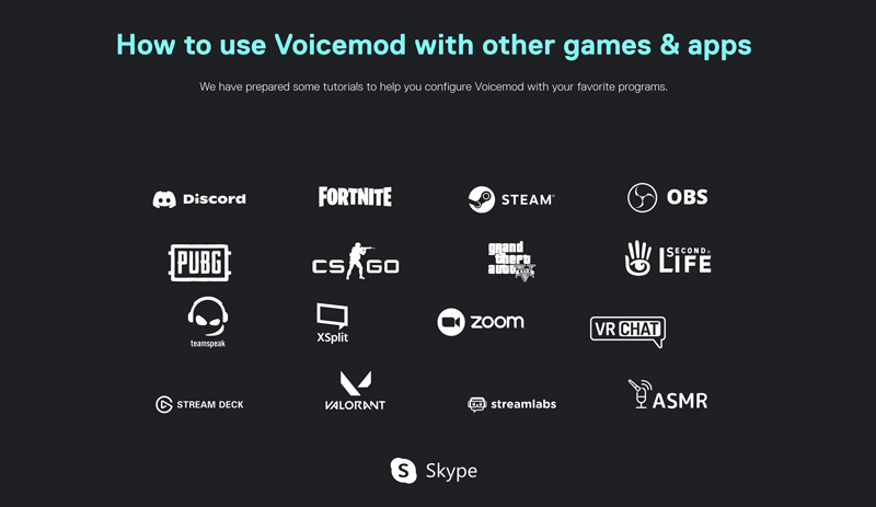 Voicemod Supported Games Apps