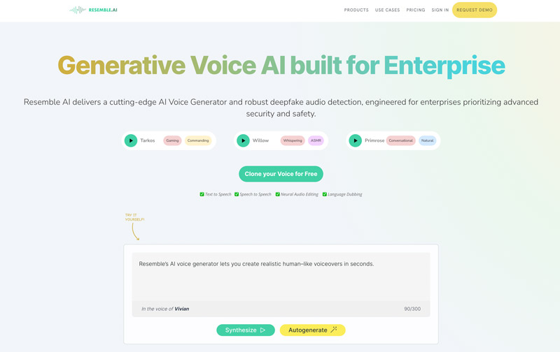 Voicemy.ai Alternative Resemble AI