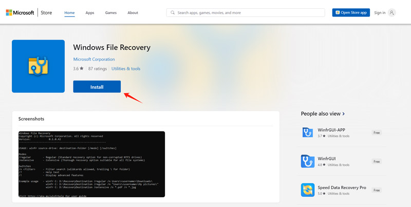 Install Windows File Recovery From Microsoft Store