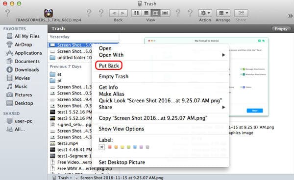 how do you recover deleted files from trash on mac