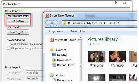 powerpoint for mac insert photo album