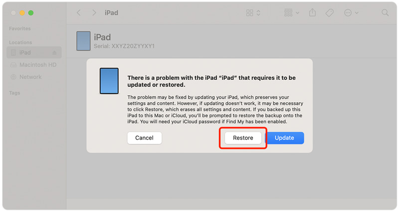 忘记 iPad 密码时使用恢复模式