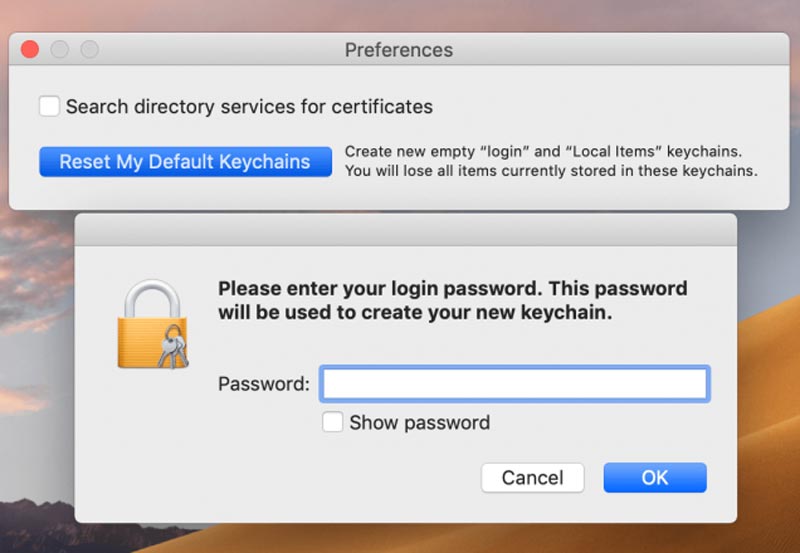 i forgot my keychain password on mac