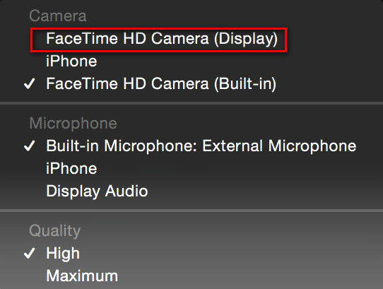 mac camera not working facetime