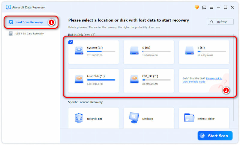 Select Hard Drive Recovery